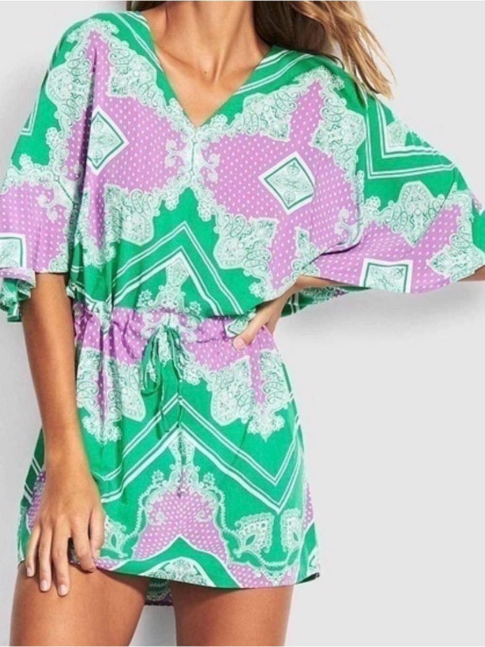 NWT SEAFOLLY Bandana Bay Paisley Kaftan Size Small